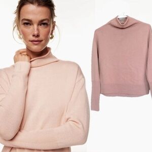 Wilfred Aritzia Cyprie Merino Wool Dust Pink Mock-neck Longsleeve Sweater XXS